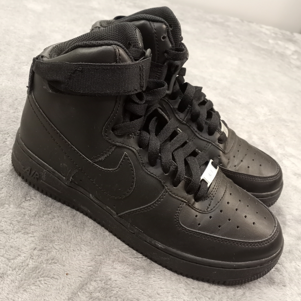 Nie Air Foece 1 Men's Black High-Top Sneakers Size 7y - Picture 5 of 11